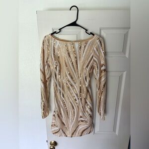 SHEIN BAE Backless Sequin Bodycon Dress XS